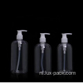 Factory 100 ml 250 ml 500 ml transparante ronde cosmetische lotionpomp en plastic fles ingesteld voor shampoo
